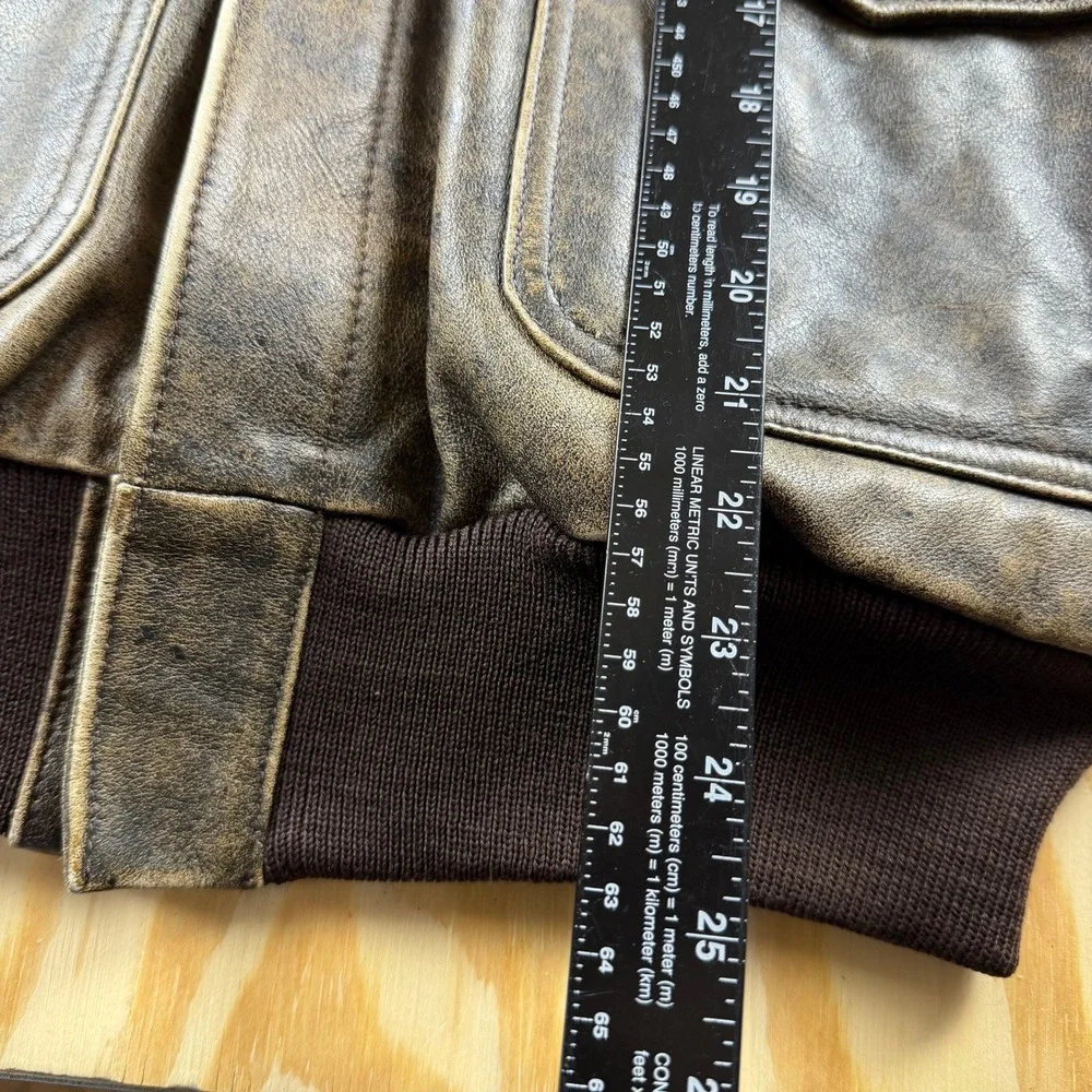 Vintage 80s Banana Republic Safari Leather Bomber Jacket Brown USA Men's Sz 40